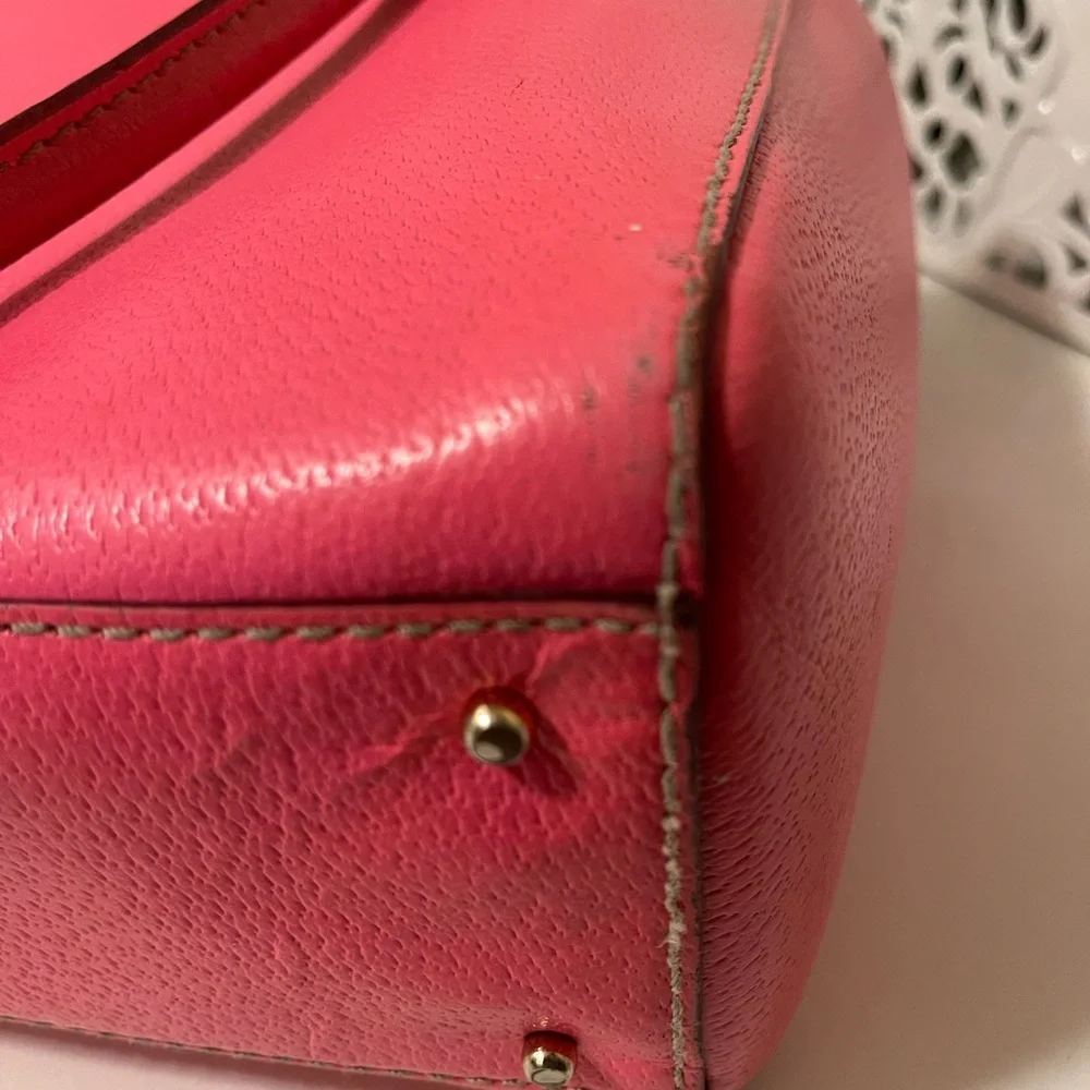 Kate Spade Neon Coral Pink Leather Tote
